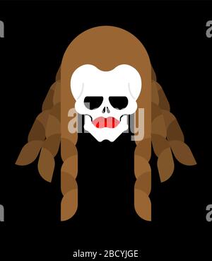 Cranio femmina isolato. Donna skeleton head. Illustrazione vettoriale Illustrazione Vettoriale