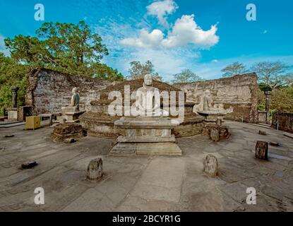 Rovine di Polonnaruwa, Sri Lanka. Polonnaruwa è il secondo più antico dei regni dello Sri Lanka Foto Stock