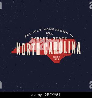 fattoria locale retro grunge badge. homegrown nel nord carolina. illustrazione vettoriale Illustrazione Vettoriale