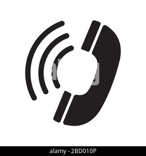 Illustrazione dell'icona a colori del telefono, del telefono e del vettore di chiamata Illustrazione Vettoriale