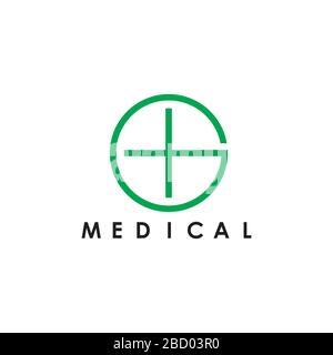 lettera g più logo geometrico semplice per uso medico Illustrazione Vettoriale