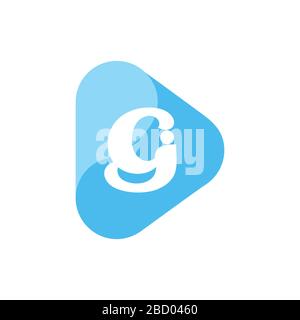 lettera simbolo cj curve collegate vettore di logo triangolare Illustrazione Vettoriale