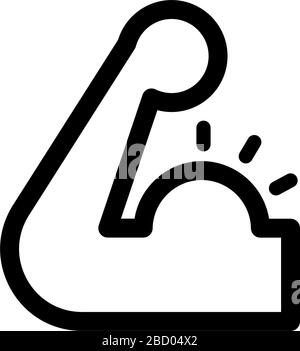 Illustrazione dell'icona di forza, potenza, muscolo, vettore di fitness Illustrazione Vettoriale