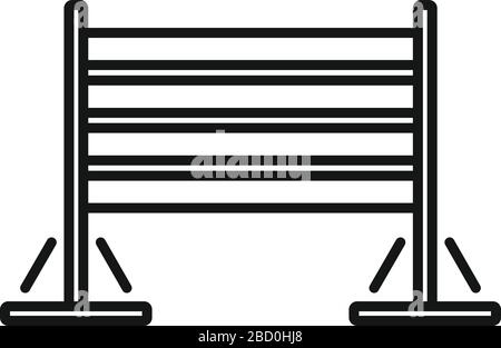 Cane formazione barriera di legno icona. Contorno cane formazione legno barriera icona vettore per il web design isolato su sfondo bianco Illustrazione Vettoriale