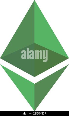 Icona a colori criptovaluta / etereo classico (ECC.) Illustrazione Vettoriale