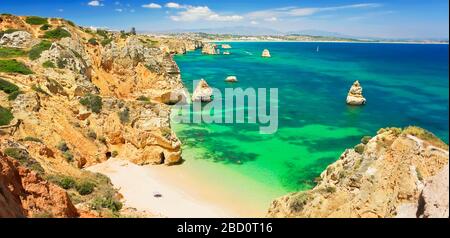 Praia do Camilo, Lagos, Algarve, PORTOGALLO Foto Stock