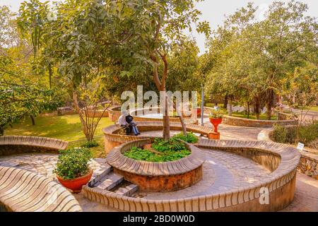 Il Parco Zoologico Nazionale è uno zoo di 176 ettari a Nuova Delhi, India. Una cittadella del XVI secolo, un'isola verde e una collezione di animali Foto Stock