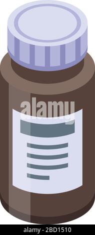 Bottiglia di sciroppo di icona di stile isometrico Illustrazione Vettoriale