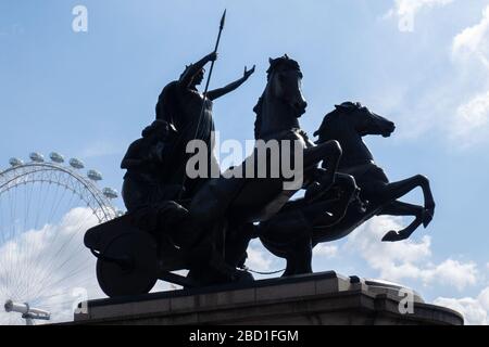 Statua di Boudica Foto Stock