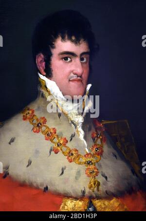 FRANCISCO JOSÉ DE GOYA Y LUCIENTES (1746-1828) 18/19th, secolo Spagna, Spagnolo, Retrato del Rey Fernando VII de España (1784-1833) - Ritratto di Re Ferdinando VII di Spagna (1784-1833). Foto Stock