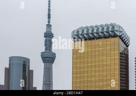 TOKYO, GIAPPONE - 25 settembre 2018: Una parte del Giappone Tokyo skytree Tower edificio Foto Stock