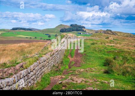 Muro di Adriano, Patrimonio dell'Umanità dell'UNESCO, Henshaw, Hexham, Northumberland, Inghilterra, Regno Unito, Europa Foto Stock