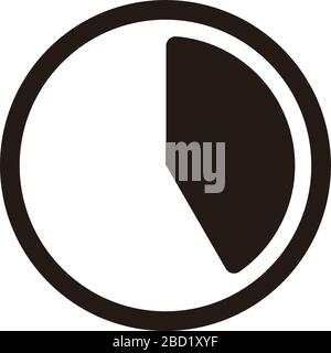 icona di progressione temporale / intervallo temporale. 25 secondi , 25 minuti, 5 ore. Illustrazione Vettoriale