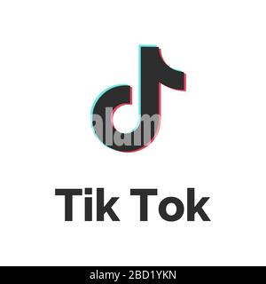 Logo Tiktok, logo Tik tok, icona. Musica, suono, disegno icona equalizzatore. Social media Illustrazione Vettoriale