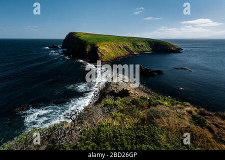 Vista da Cape Bruny su Courts Island. Foto Stock