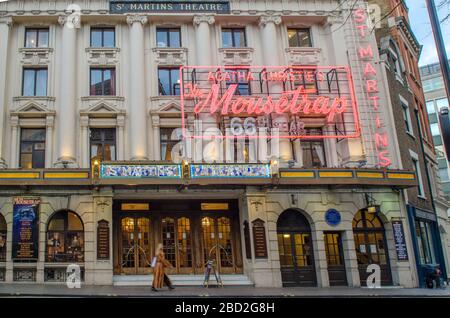 LONDRA - St Martin's Theatre, sede dell'Agatha Christie's 'Mousetrap' - lo spettacolo da corsa più lungo nel West End di Londra Foto Stock