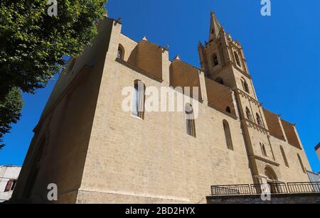 La Chiesa Collegiale Saint Laurent è un eccellente esempio della Francia meridionale in stile gotico. Salon-de-Provence, Francia Foto Stock