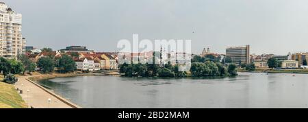 Panorama urbano di Minsk in estate, Bielorussia Foto Stock