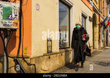 Cluj-Napoca, Romania; 2020 marzo - Cluj Napoca durante la Pandemia Coronavirus Covid-19 Foto Stock