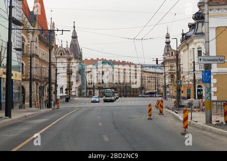 Cluj-Napoca, Romania; 2020 marzo - Cluj Napoca durante la Pandemia Coronavirus Covid-19 Foto Stock