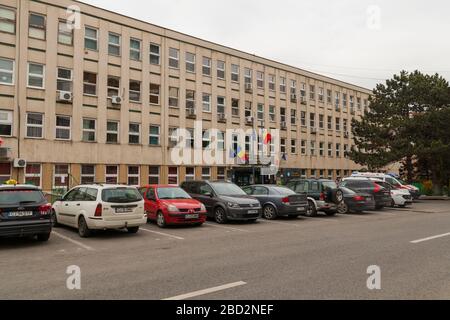 Cluj-Napoca, Romania ; Marzo 2020 - Cluj Napoca Infectious Desease Hospital ingresso principale durante la pandemia Foto Stock