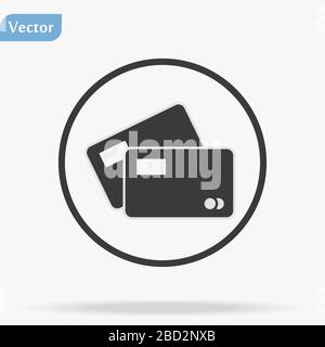 Carta di credito vettore icona Lorem ipsum Flat design Illustrazione Vettoriale