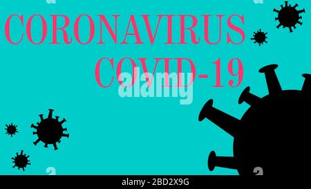Concetto banner di coronavirus turchese. Design moderno COVID-19 Foto Stock