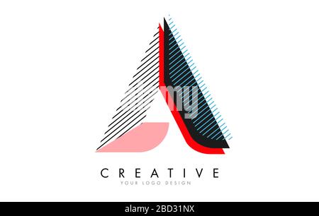 Una lettera con un disegno astratto del Logo di Pop Art. Illustrazione vettoriale retrospettiva colorata. Illustrazione Vettoriale