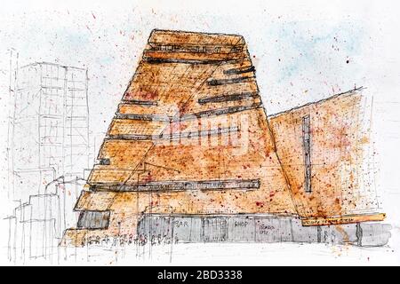 Tate Modern, Switch House Extension, Londra Foto Stock