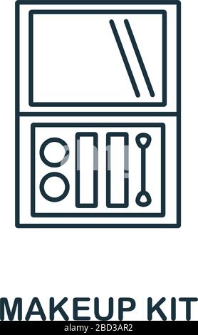 Icona del kit di trucco dalla collezione di trucco e bellezza. Semplice linea elemento Makeup Kit simbolo per modelli, web design e infografica Illustrazione Vettoriale