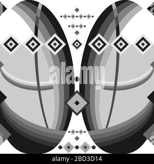 Non scoperte in Africa. Modello etnico africano stilizzata maschere tribali ispirato aboriginal arti. Modello senza giunture, ornamenti geometrici, rituale dei motivi. Illustrazione Vettoriale