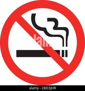 Cartello di divieto (pittogramma) / non fumare Illustrazione Vettoriale