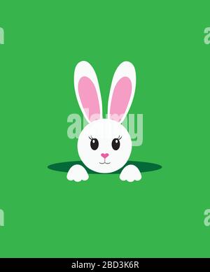 Illustrazione vettoriale di un coniglietto pasquale. Cute coniglietto sfondo di Pasqua. Illustrazione Vettoriale