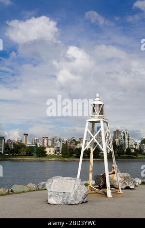 Faro di Elsje Point a Vanier Park, Vancouver, British Columbia, Canada, Nord America Foto Stock