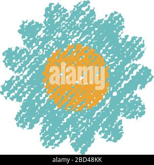 Illustrazione dei fiori (stile di scrittura a mano / tratto di matita colorato) Illustrazione Vettoriale