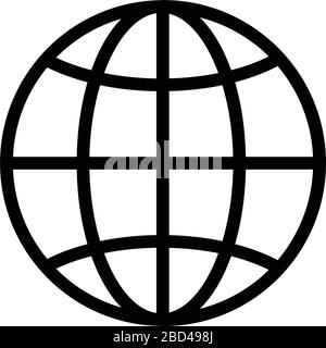 icona vettoriale sottile e nitida / mondo, terra, rete, mappa Illustrazione Vettoriale