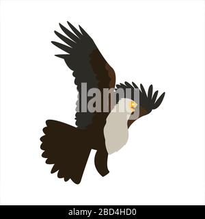 Carino animale aquila clip arte uccello illustrazione cartone animato personaggio Illustrazione Vettoriale