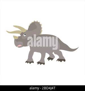 Carino animale dinosauro clip art illustrazione personaggio cartone animato Illustrazione Vettoriale