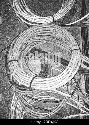 Tessuto vettoriale di emergenza fianco del cavo. Figura EPS8. Sfondo bianco e nero grunge. Illustrazione Vettoriale