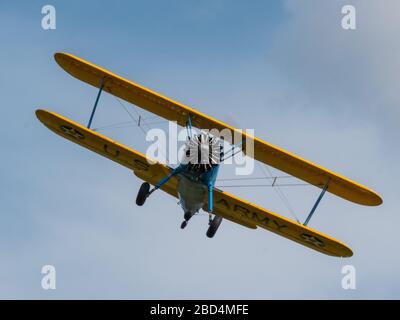Boeing-Stearman modello 75 Bi aereo, Goodwood West Sussex UK 2019 Foto Stock