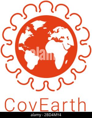 Interrompere l'epidemia di coronavirus. Terra infettata da un comune virus SARS-cov-2 Illustrazione Vettoriale