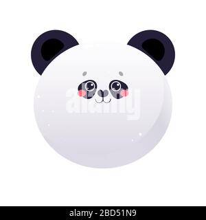 Carino Kawaii Panda, Orso. Animale isolato su sfondo bianco. Illustrazione vettoriale Illustrazione Vettoriale