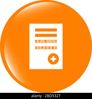 File di testo icona segno. Aggiungi file documento simbolo. Moderno sito Web UI Foto Stock