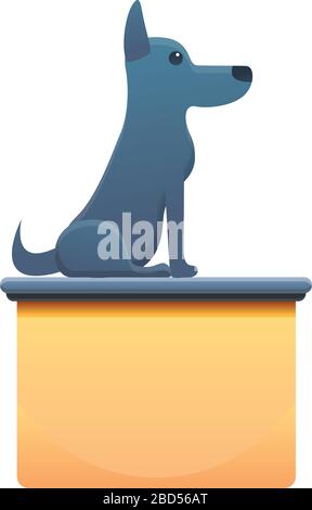 Icona cane al tavolo della clinica. Cartoon di cane a tavola clinica icona vettoriale per web design isolato su sfondo bianco Illustrazione Vettoriale
