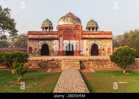 Moschea di ISA Khan, Tomba di Humayun, Nuova Delhi, India Foto Stock