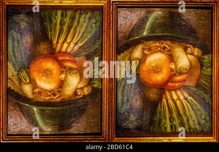 Italia Lombardia - Cremona - Museo Civico -' Ala Ponzone' - Giuseppe Arcimboldo - il fruttivendolo Foto Stock