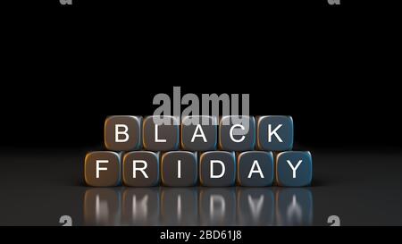 Concetto di sfondo del Black Friday con blocchi neri Foto Stock