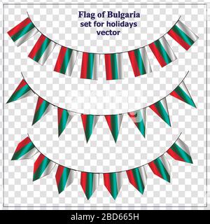 Luminoso insieme con bandiere della Bulgaria. Felice sfondo del giorno della Bulgaria. Illustrazione luminosa con flag. Illustrazione Vettoriale