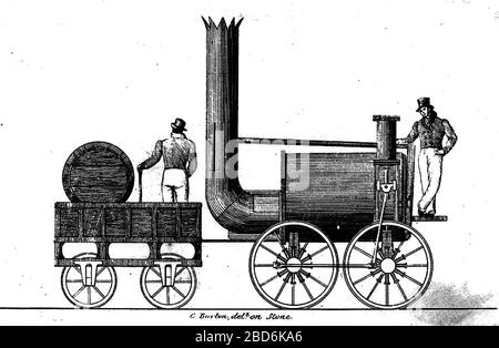 LOCOMOTIVA a vapore SANS PAREIL costruita da Timothy Hackworth per i 1829 test Rainhill sulle ferrovie di Liverpool e Manchester Foto Stock