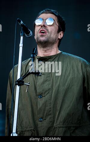 Aarhus, Danimarca. 8 giugno 2018. Il cantante, compositore e musicista inglese Liam Gallagher ha tenuto un concerto dal vivo durante il festival musicale danese Northside 2018 ad Aarhus. (Photo credit: Gonzales Photo - Lasse Lagoni). Foto Stock